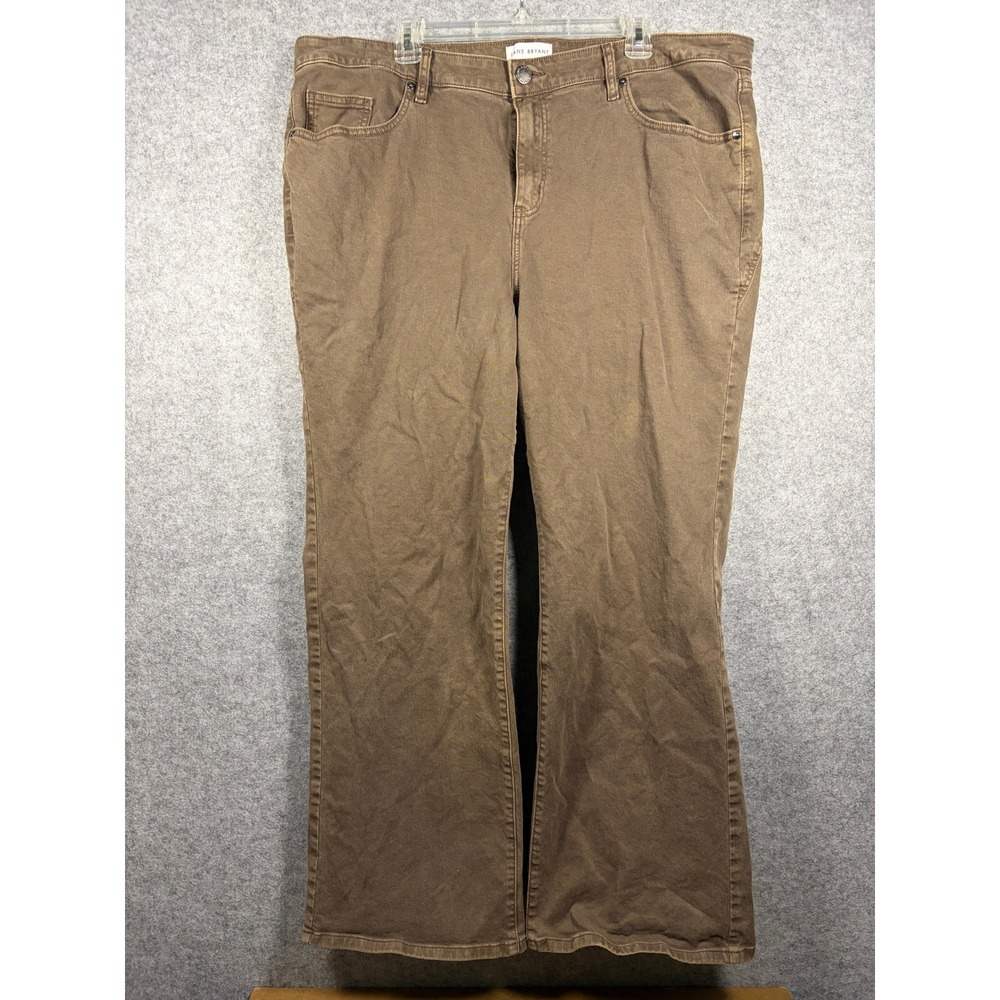 Lane Bryant Brown Denim Pants Plus Size 22 Flare Leg Five Pocket Jeans